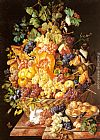 A Basket of Fruit with Animals by Leopold Zinnogger